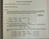 Answered The Exercises On Thermochemical Bartleby