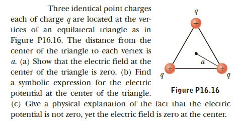 Answered Three Identical Point Charges Each Of Charge Q Are Located At