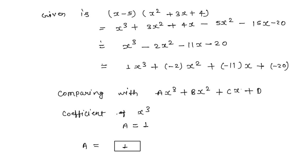 Algebra homework question answer, step 1, image 1