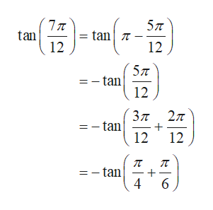 5л
= tan| T
12
tan
12
5л
=- tan
12
Зл
- tan
12
27T
12
=- tan
4
6
