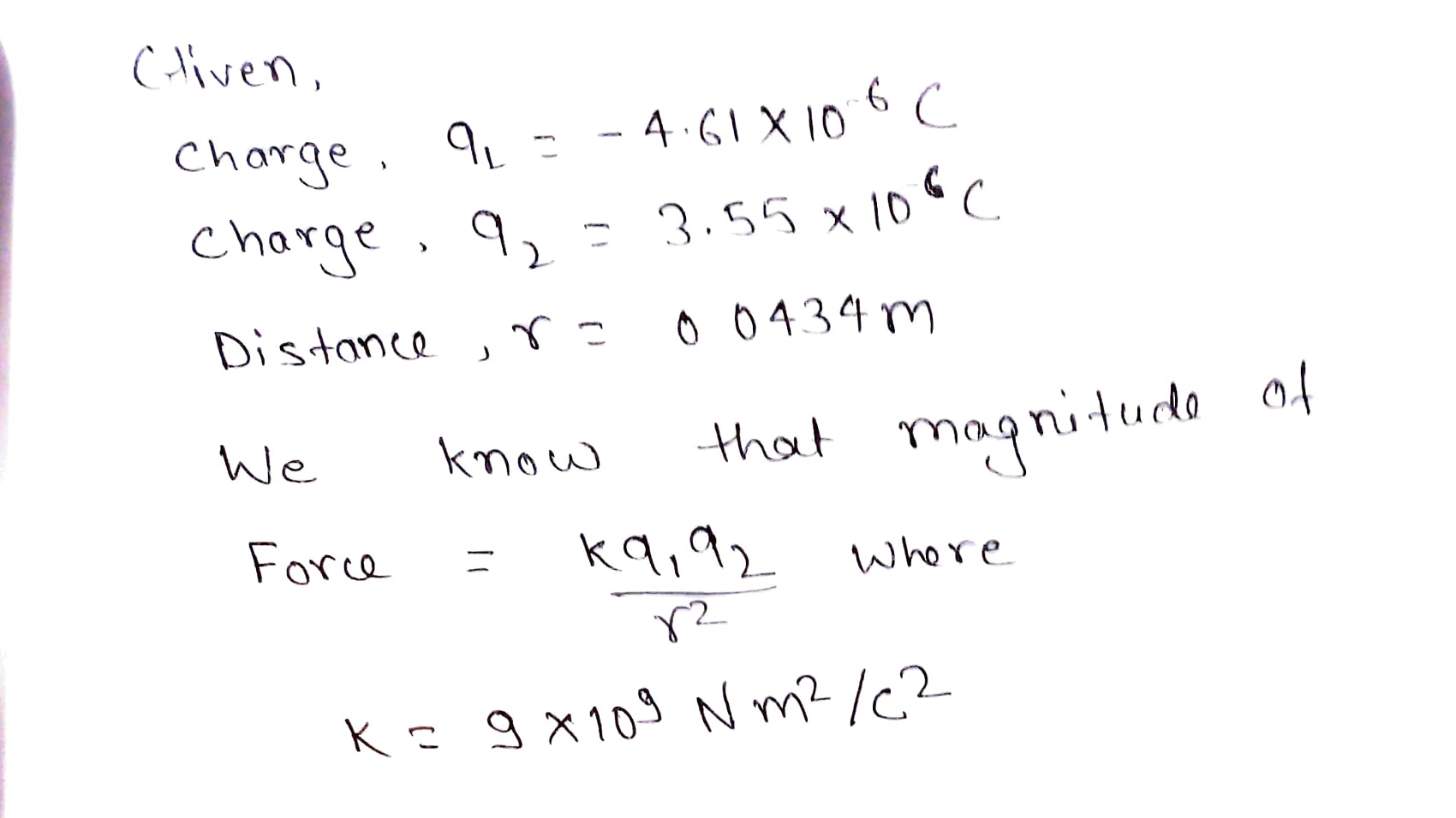 Physics homework question answer, step 1, image 1