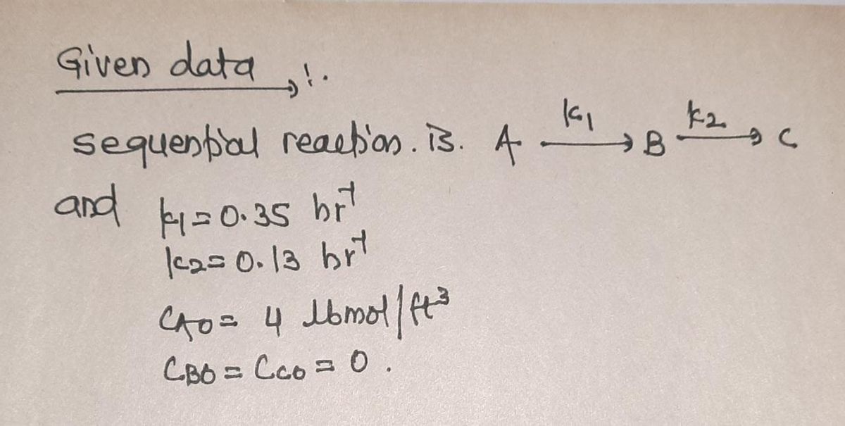 Chemical Engineering homework question answer, step 1, image 1