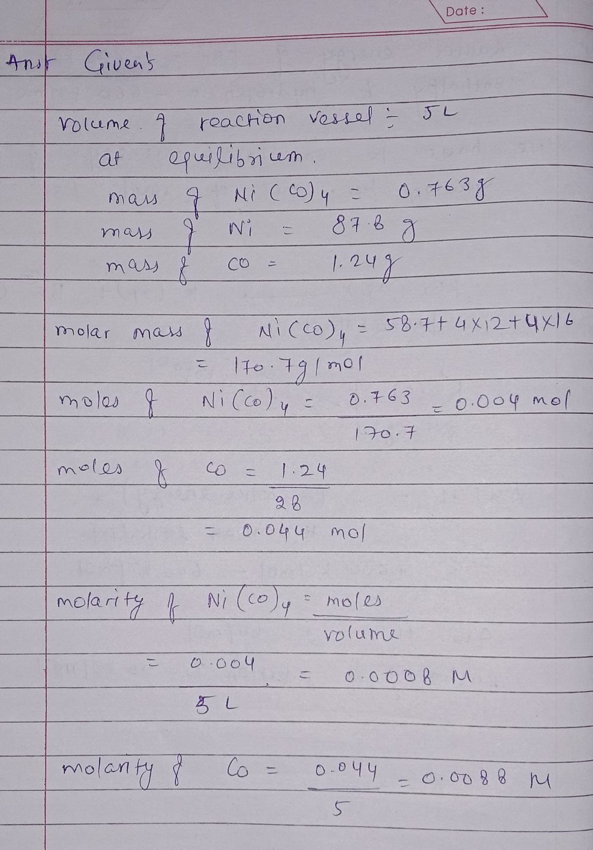 Chemistry homework question answer, step 1, image 1