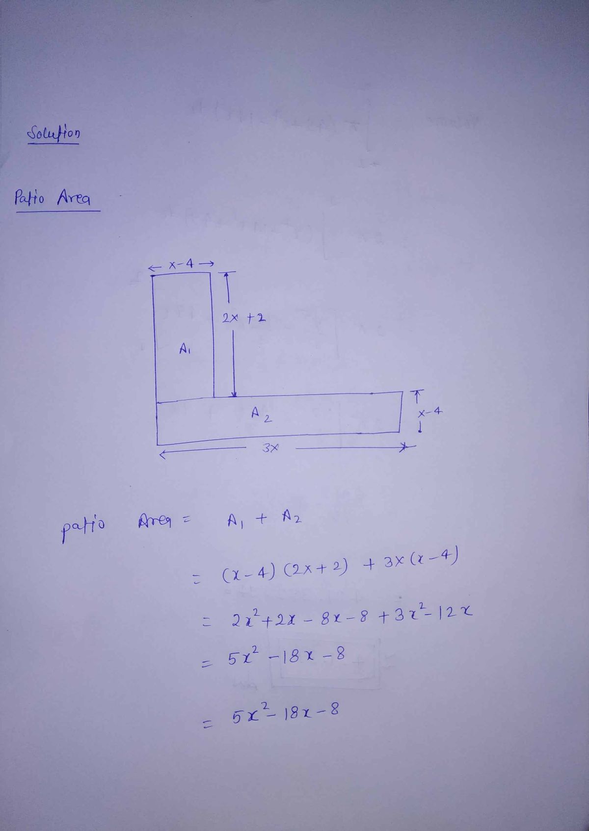 Algebra homework question answer, step 1, image 1