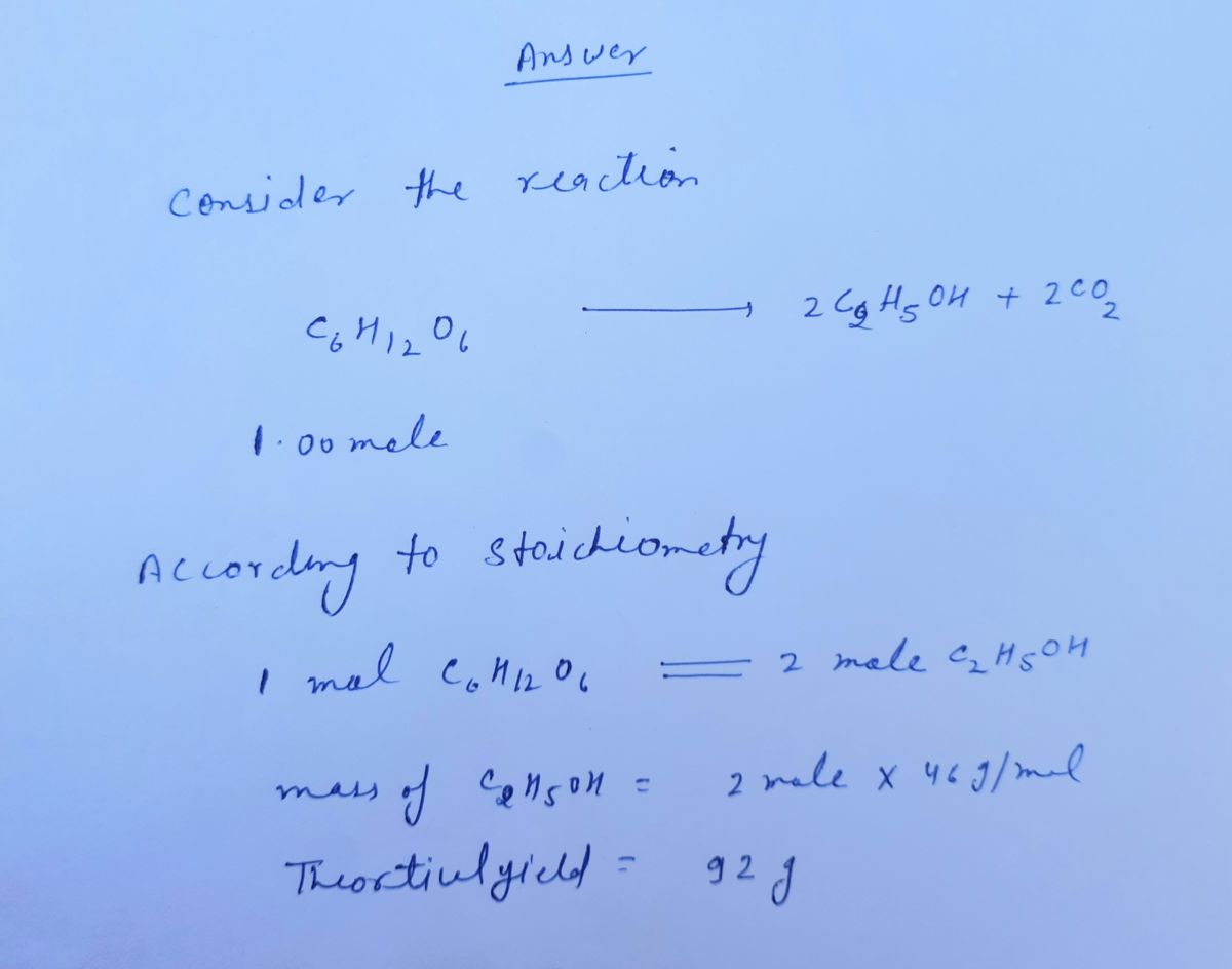 Answered Consider the fermentation reaction of bartleby