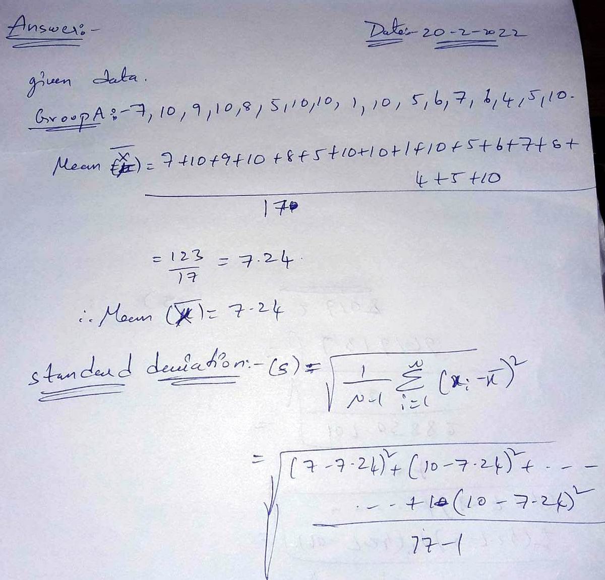 Statistics homework question answer, step 1, image 1