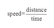distance
speed=
time
