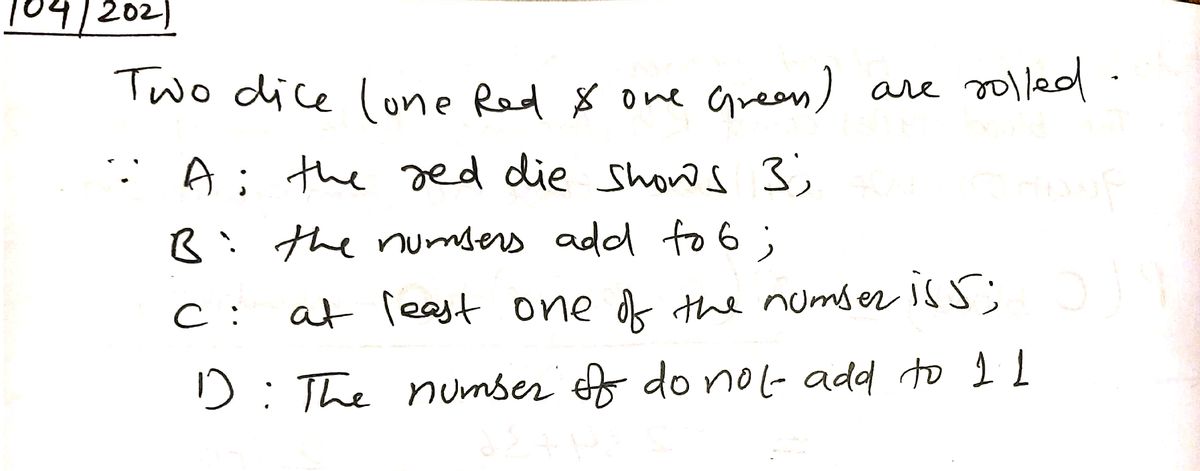 SOLUTION: Assume you are rolling two dice; the first one is red, and the  second one is green. Use systematic listing to determine the number of ways  you can roll a total