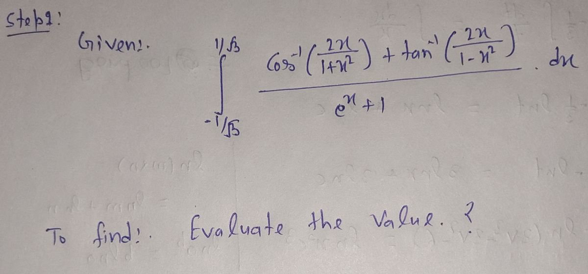 Calculus homework question answer, step 1, image 1