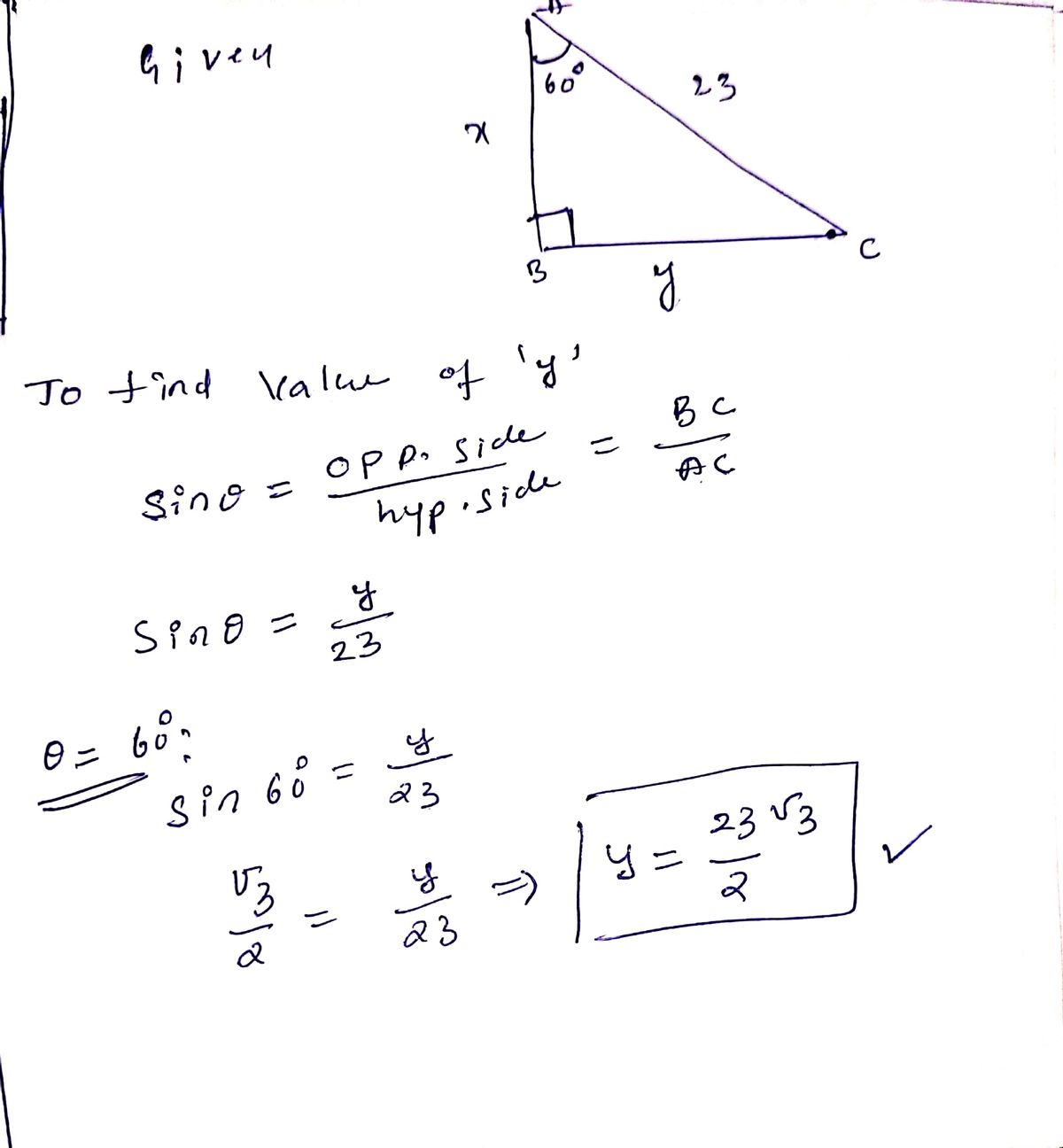 Trigonometry homework question answer, step 1, image 1