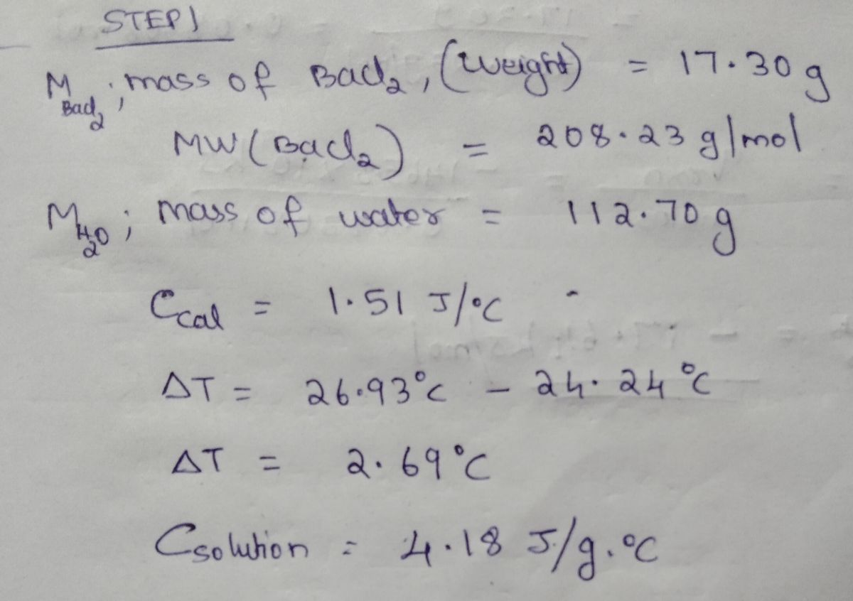 Chemistry homework question answer, step 1, image 1