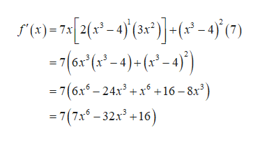 fe)-e(י -J6)]
-1(6x'4 - םוי
=7(6x6-24x3+ +16- 8x3)
-7(7x -32x +16)
