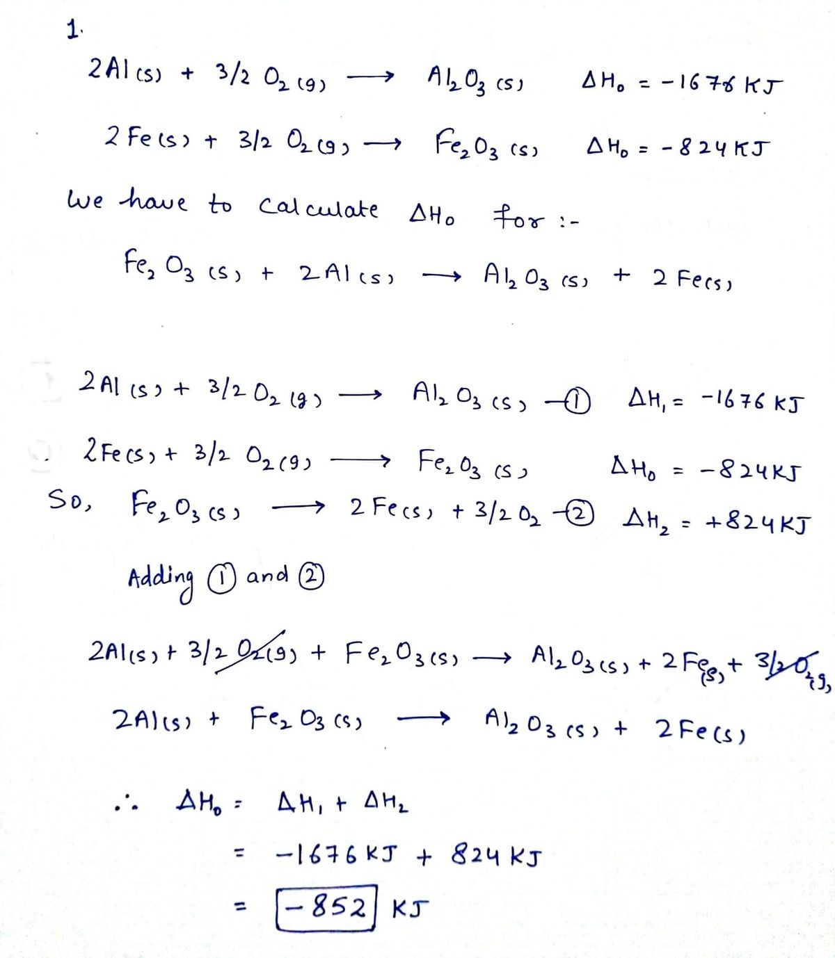 Answered 1. The standard enthalpy changes for bartleby