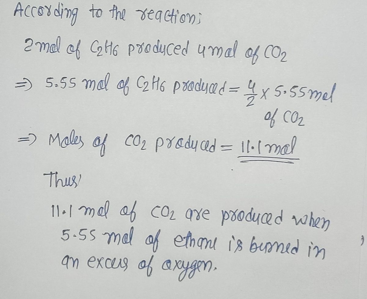 Answered The combustion of ethane C H produces bartleby