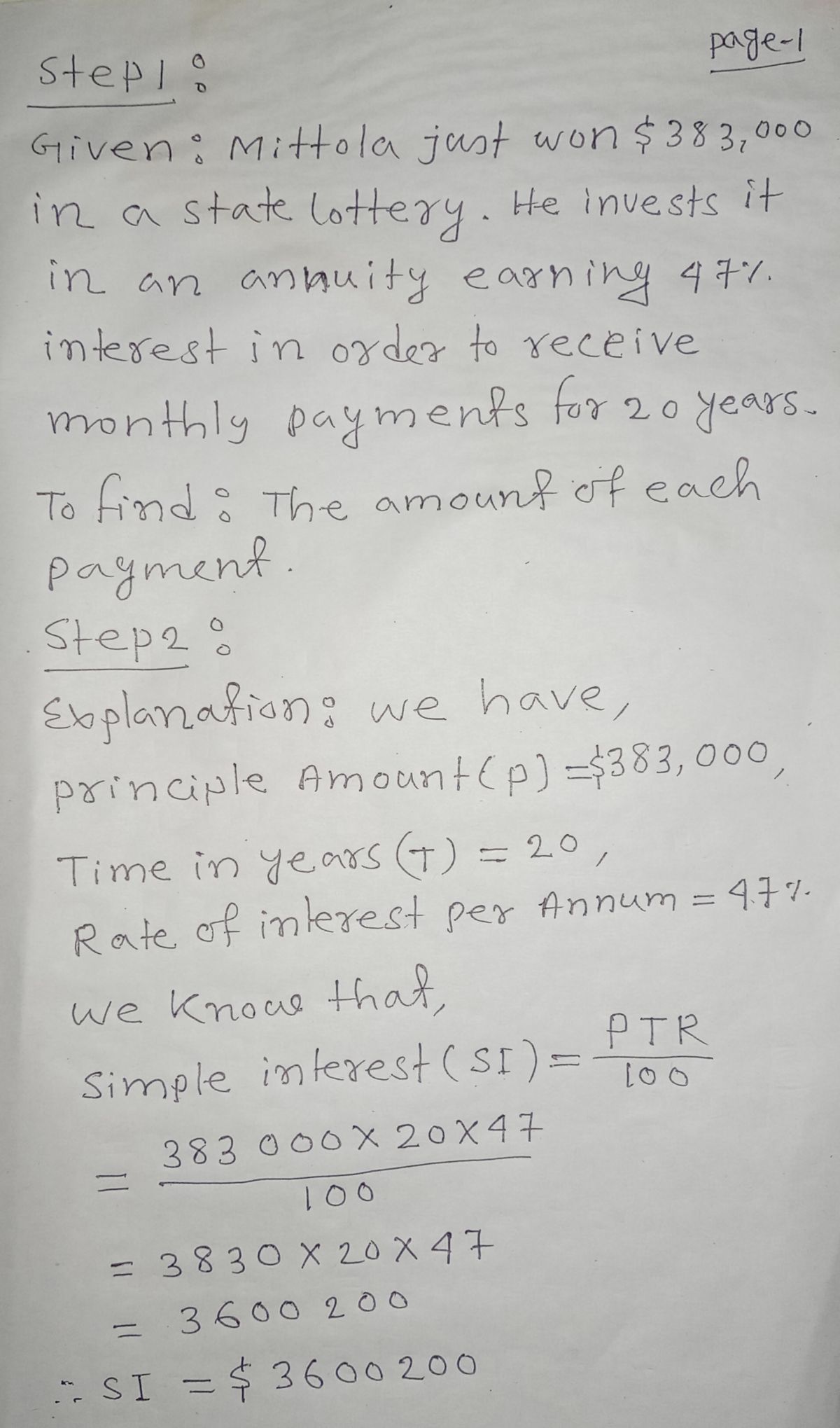 Algebra homework question answer, step 1, image 1