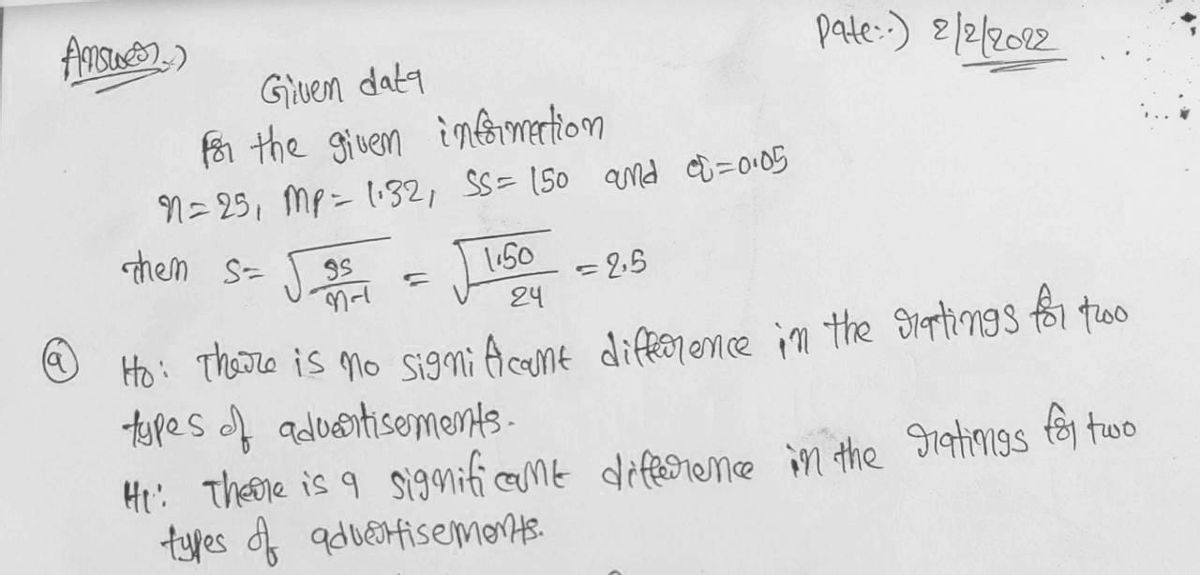 Statistics homework question answer, step 1, image 1