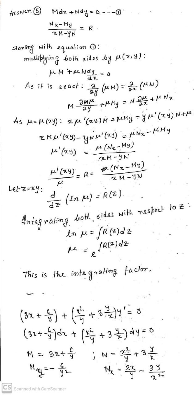 Solved (a) Show that if (N. – My)/(xM – YN) = R, where R