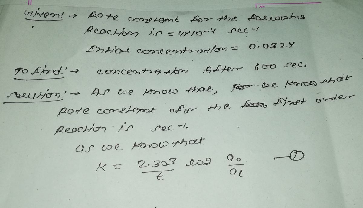 Chemistry homework question answer, step 1, image 1