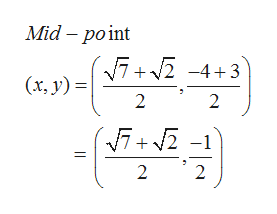 Mid - point
(x, y) =7+2-4+3
2
2
2
2
