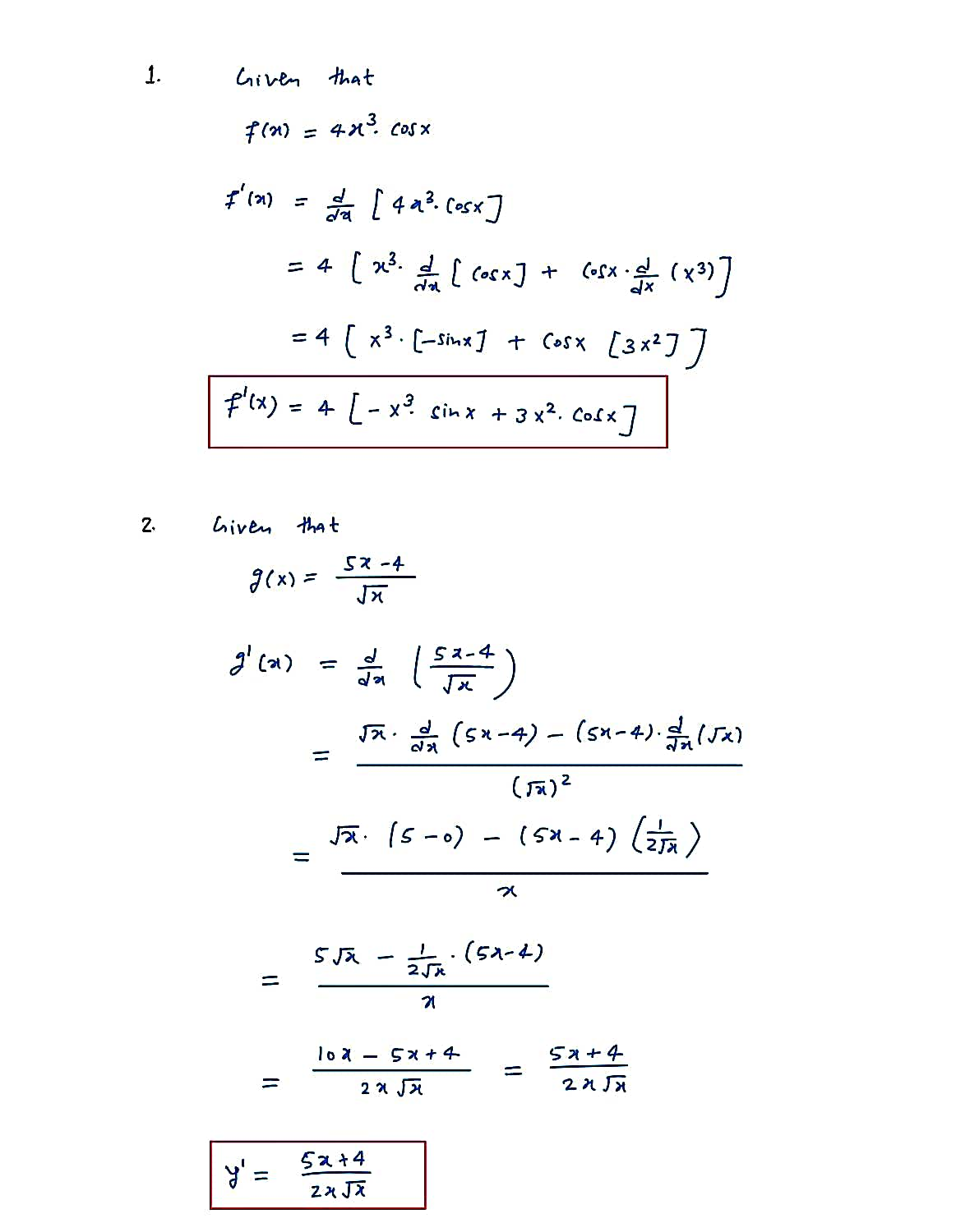 Calculus homework question answer, step 1, image 1