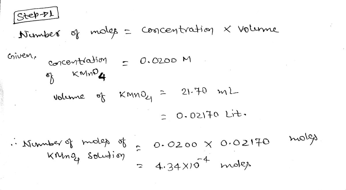 Chemistry homework question answer, step 1, image 1