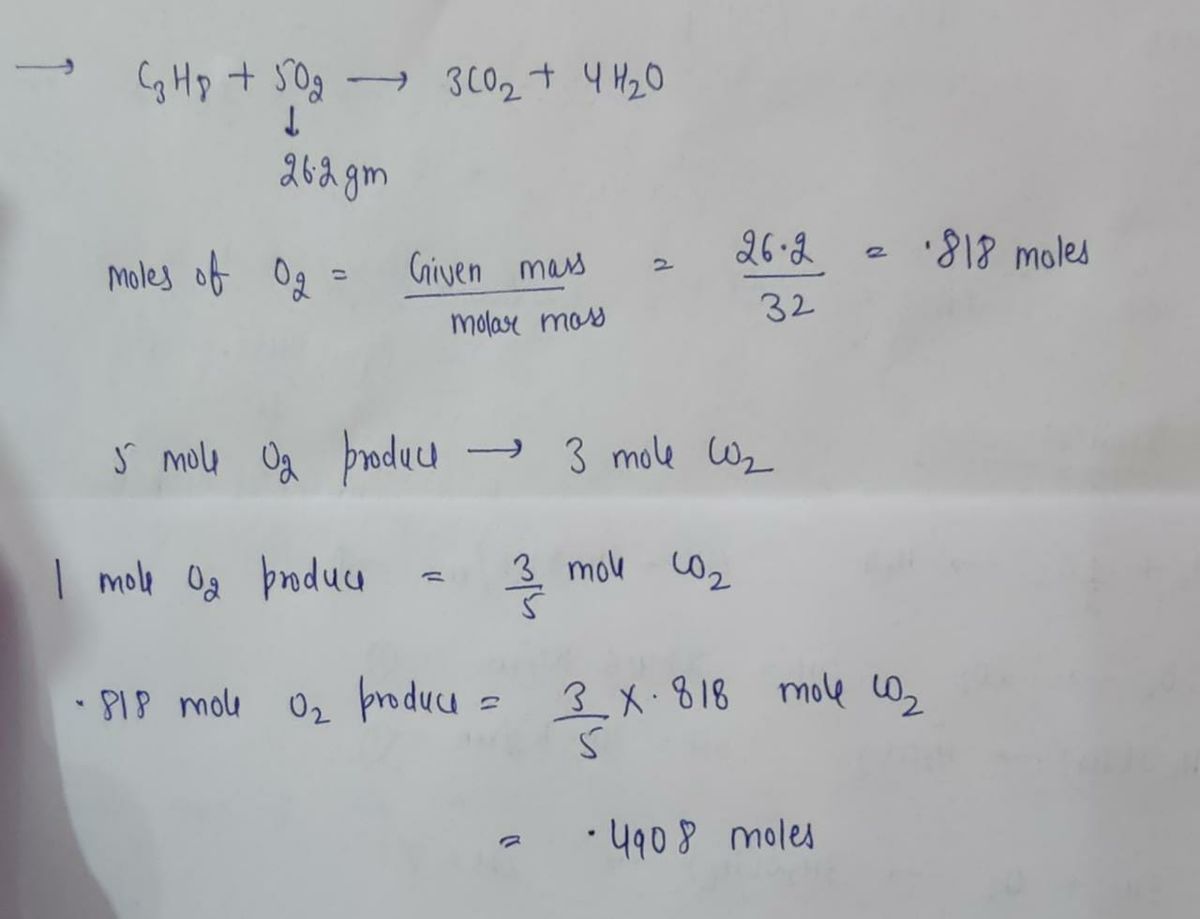 Answered C3H8 5O2 3CO2 4H2O If 26.2 g of bartleby