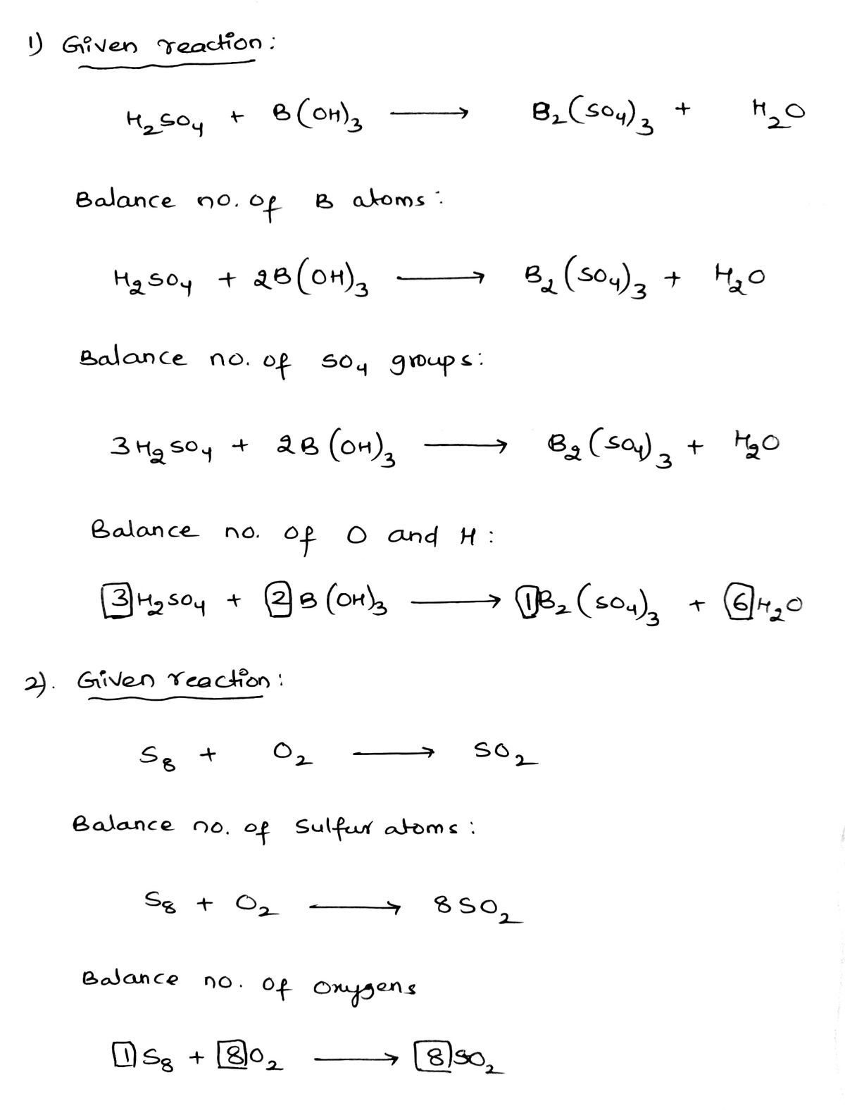 How to Balance H2SO4 + B(OH)3 = B2(SO4)3 + H2O 