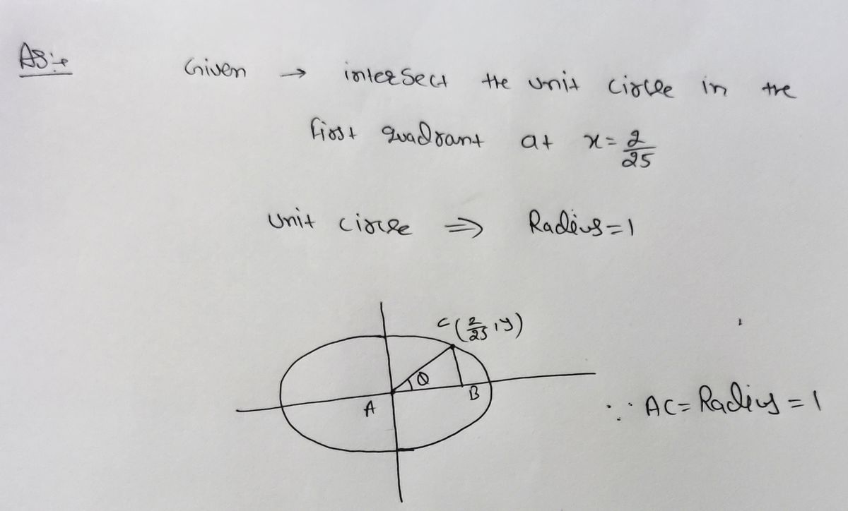 Trigonometry homework question answer, step 1, image 1