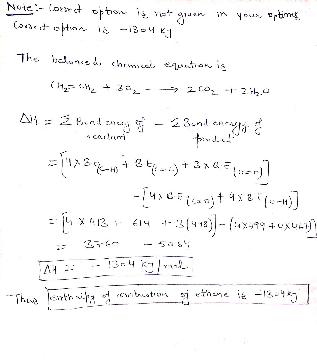 Answered Calculate the enthalpy of combustion of bartleby