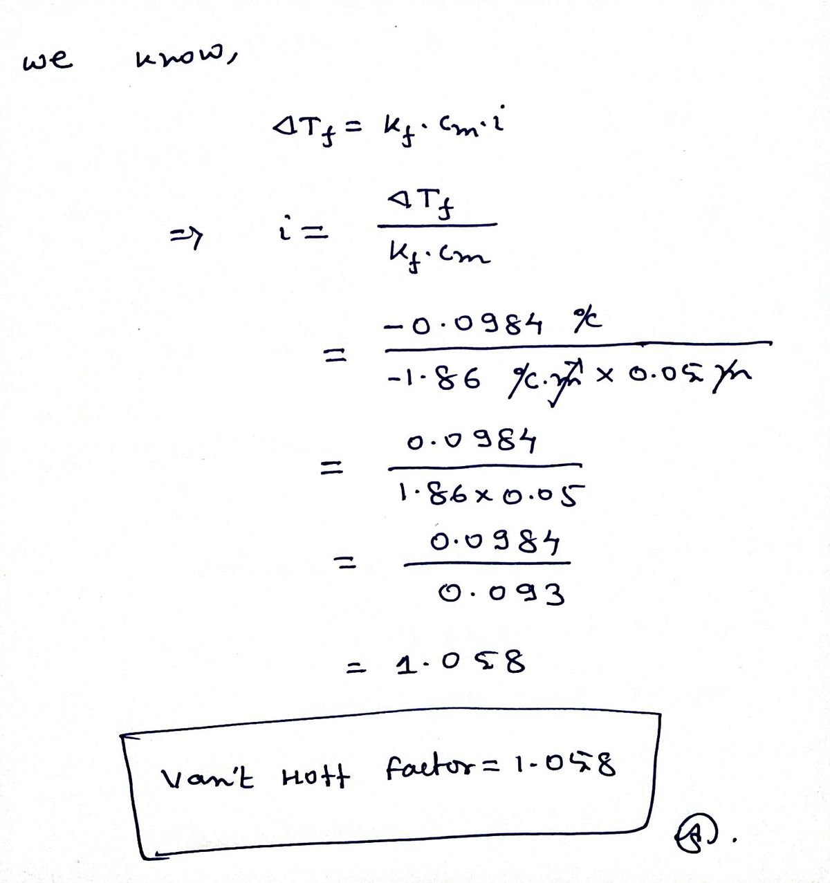 Answered Calculate the van t Hoff factor of a bartleby