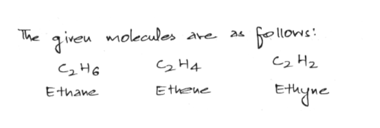 Answered The formulas for ethane ethene and bartleby