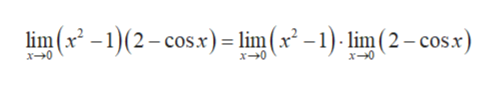 lim (x-1)(2-cos.x) lim(x° - 1)- lim (2 - cosx)
