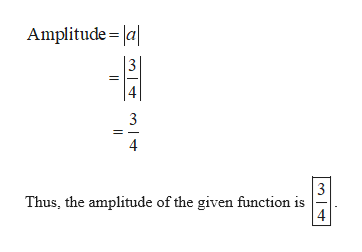 Amplitude la
3
4
3
Thus, the amplitude ofthe given function is
4
