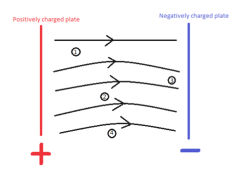 Negatively charged plate
Positively charged plate
