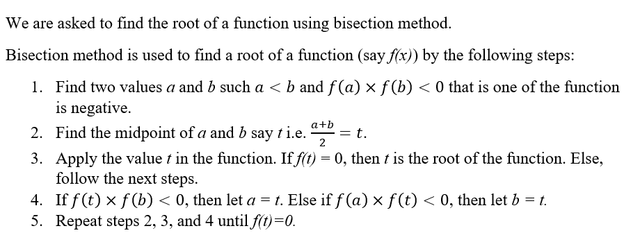 Answered: Use Bisection Method To Obtain Root Of… | Bartleby