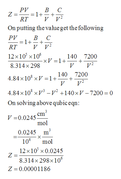 Solved Using the virial equation of state, calculate the