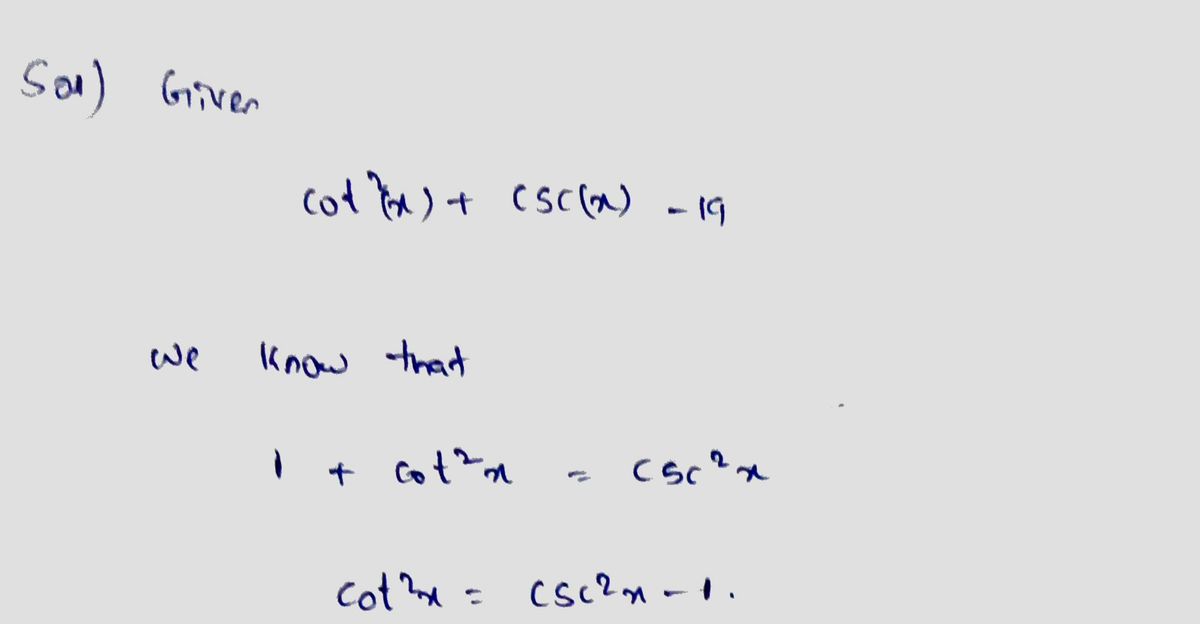 Trigonometry homework question answer, step 1, image 1