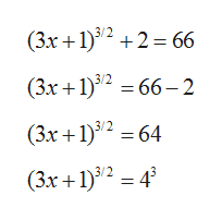 (3x1 2 66
(3x1)266-2
3/2 -64
(3x+1)2 64
(3x 1) 4
