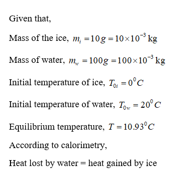 SOLVED: A 35-g ice cube at 0.0 °C is added to 110 g of water in a