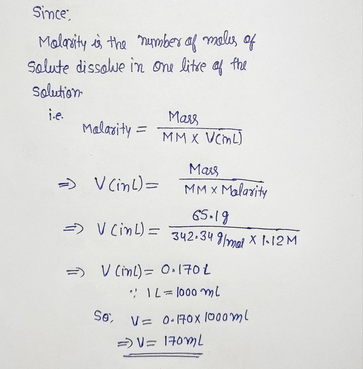 Answered Calculate the volume of solution bartleby