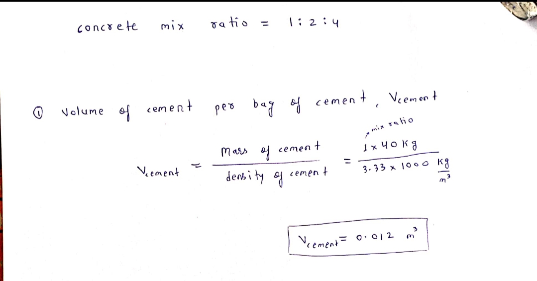 HOW TO CALCULATE VOLUME OF 50 KG CEMENT BAG