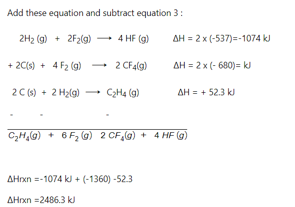 Answered From the enthalpies of reaction H2 bartleby