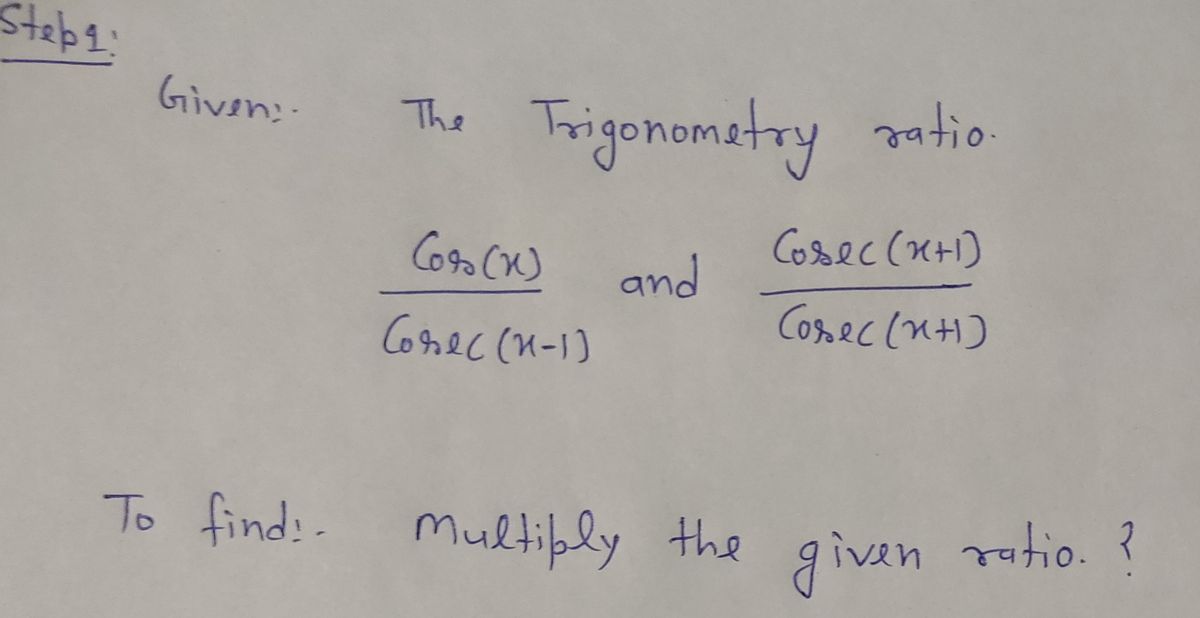 Trigonometry homework question answer, step 1, image 1