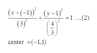 (x-(-1)} (r-1} _
(3)°
=1..(2)
3
center =(-1,1)
