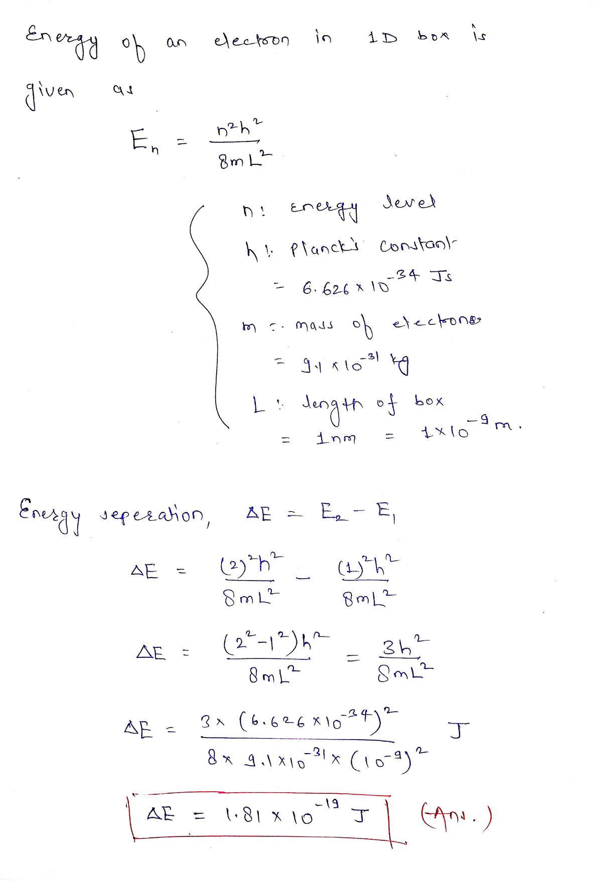 Physics homework question answer, step 1, image 1