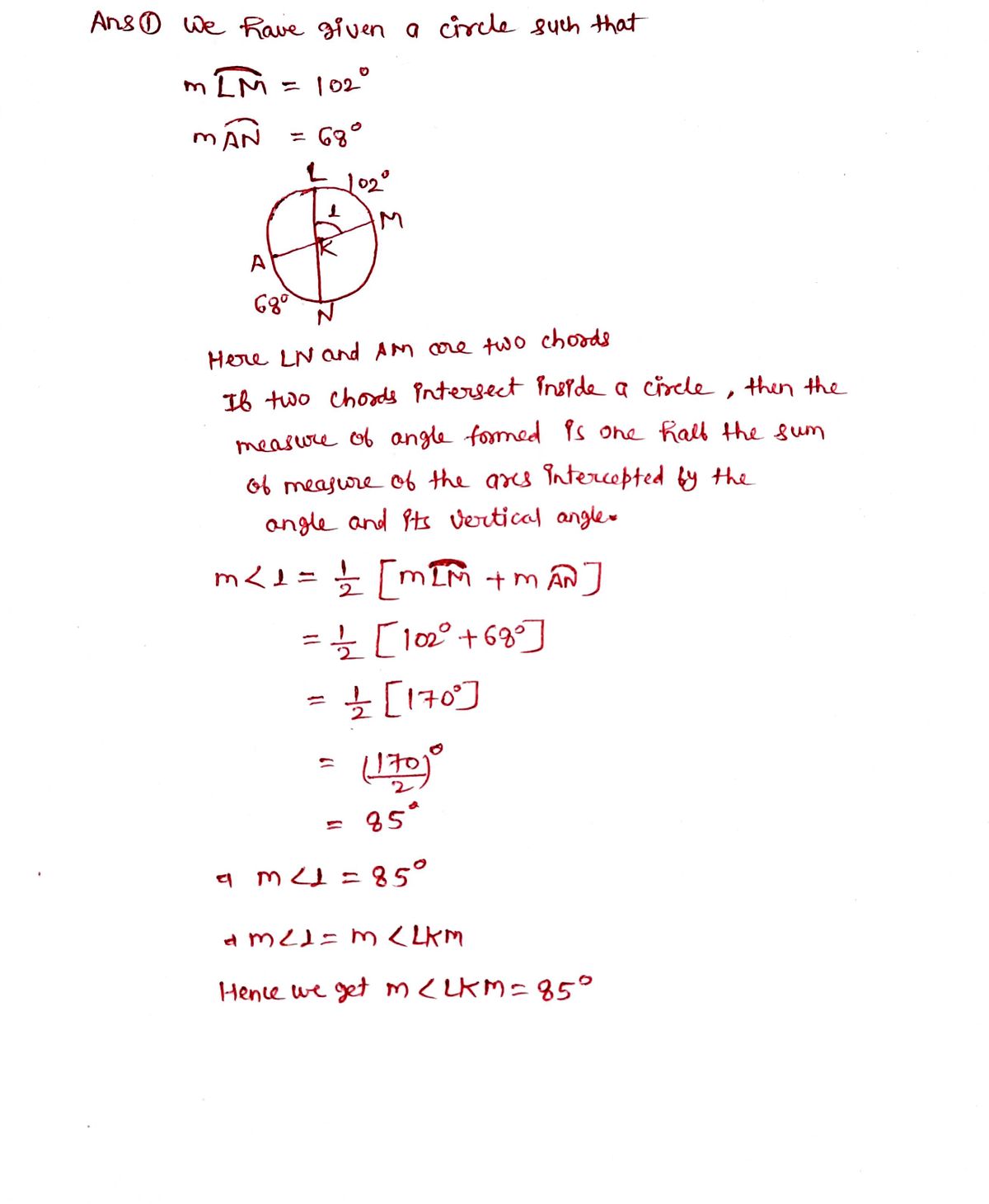 Geometry homework question answer, step 1, image 1