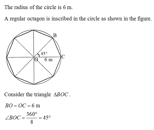 Answered: A regular octagon is inscribed in a…