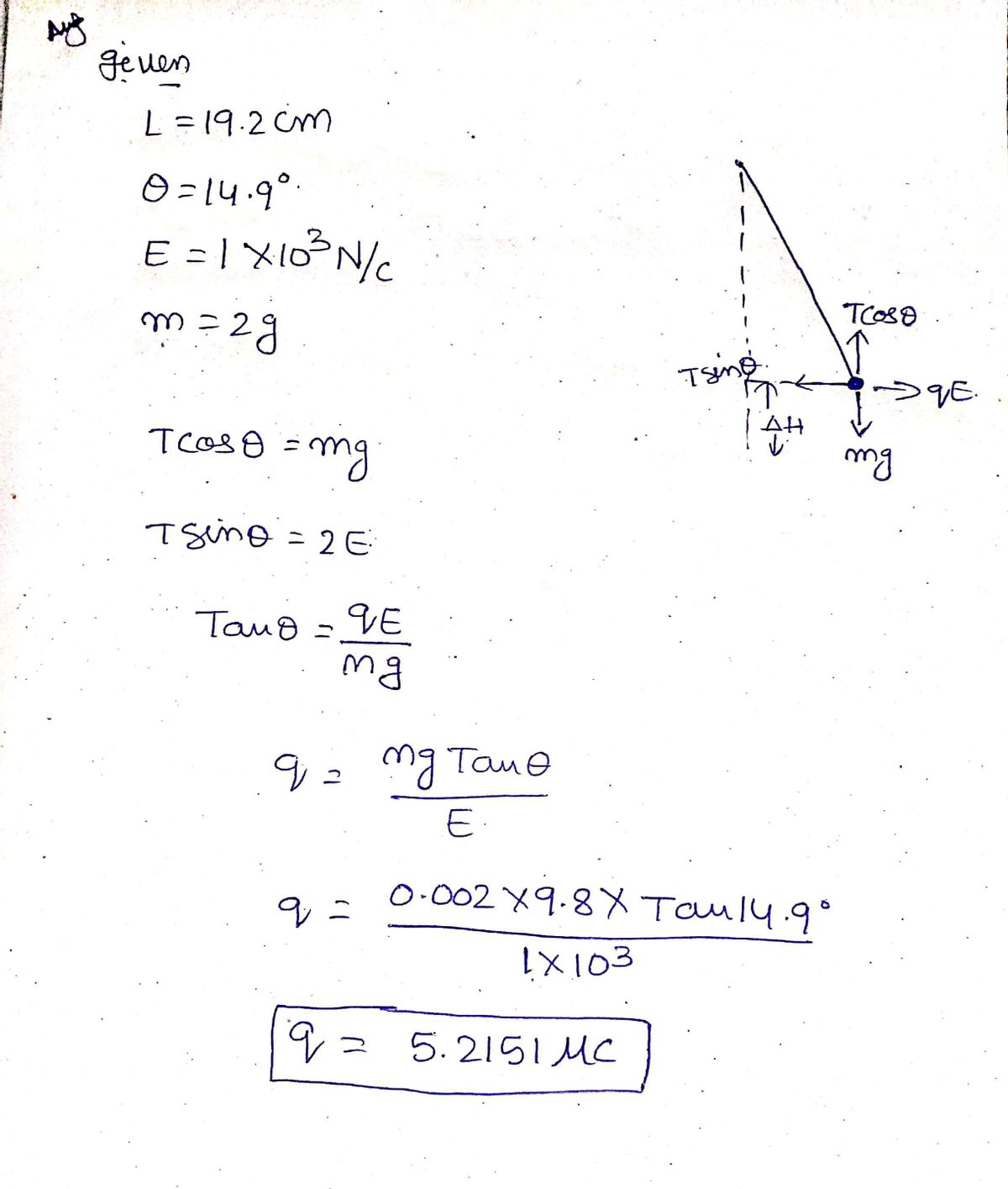 Physics homework question answer, step 1, image 1