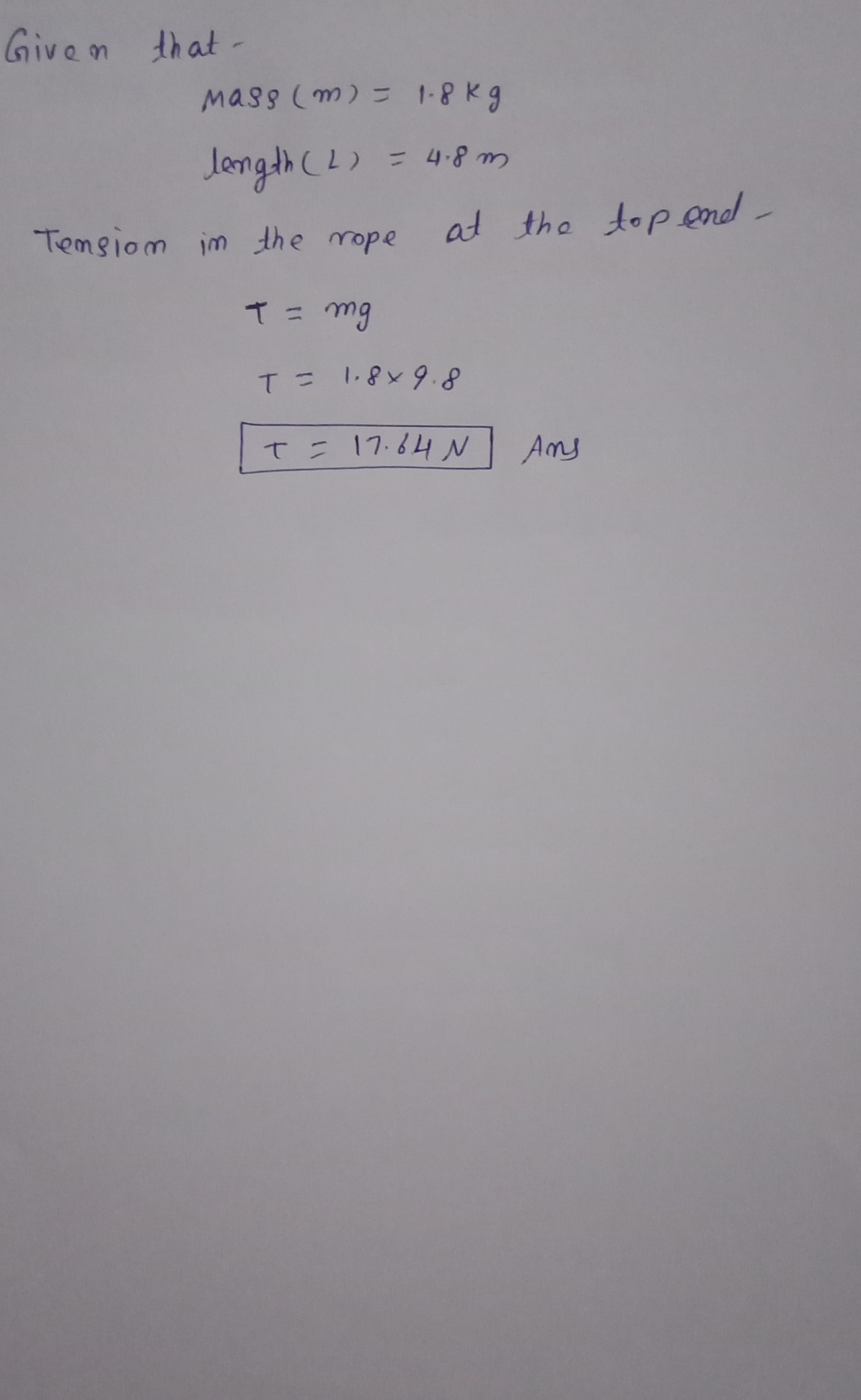 Physics homework question answer, step 1, image 1