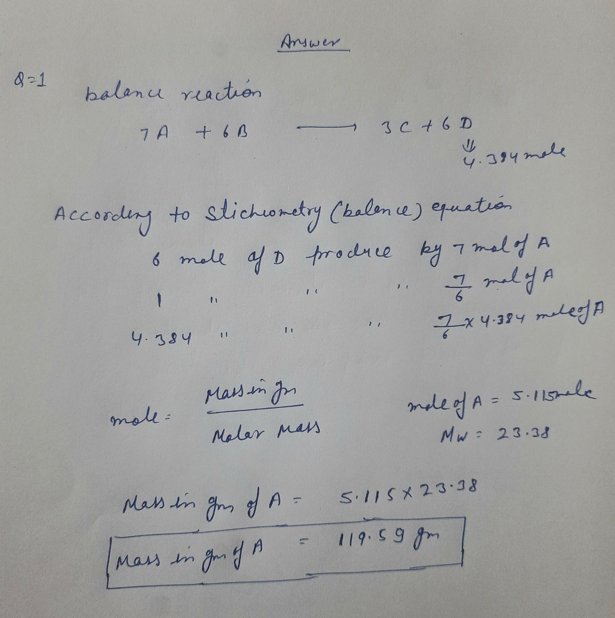 Chemistry homework question answer, step 1, image 1